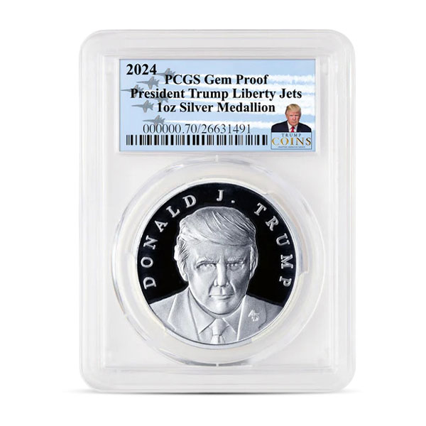 President Trump Liberty Jets Silver Medallion (PCGS Certified) - 1