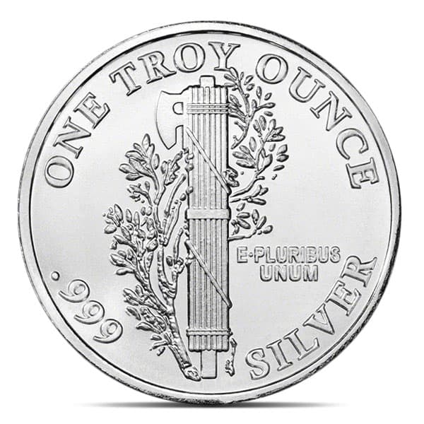 Mercury Silver Round - 1 Troy Ounce, .999 Pure thumbnail