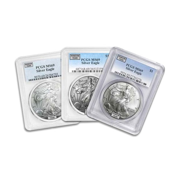 MS69 Graded Silver American Eagle (PCGS / NGC) - RANDOM Date