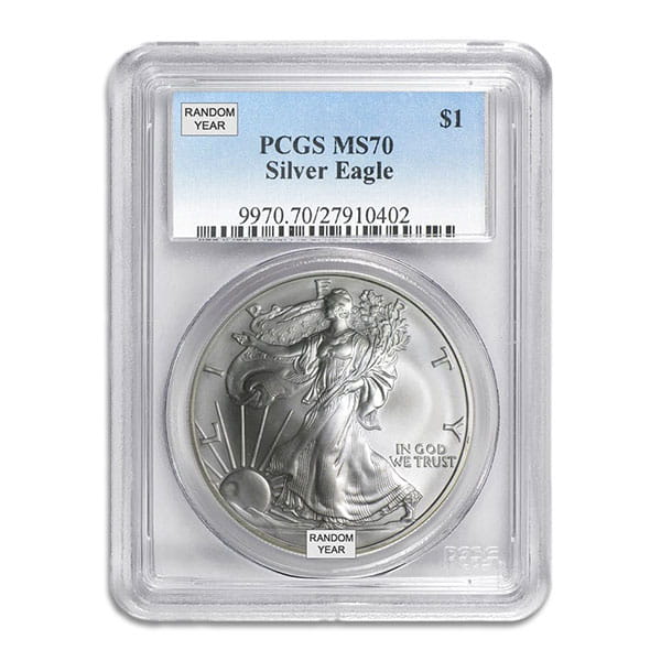 MS70 Graded Silver American Eagle (PCGS / NGC) - RANDOM Date