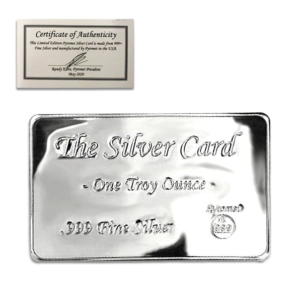 Pyromet Silver Card - 1 Troy Oz, .999 Pure