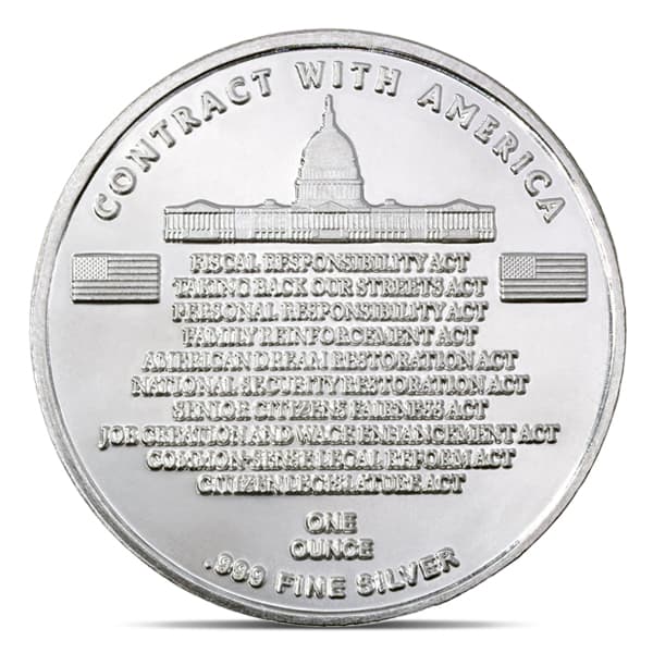Contract with America Silver Round - 1 Troy Ounce, .999 Pure