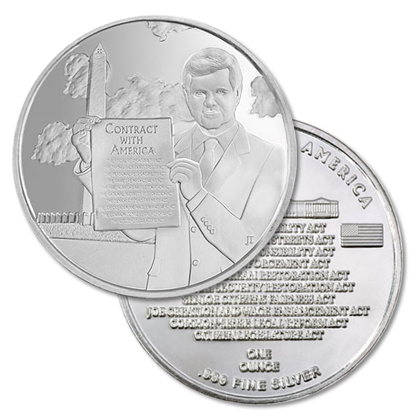 Contract with America Silver Round - 1 Troy Ounce, .999 Pure