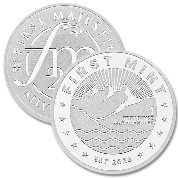 First Majestic Silver Round - 1 Troy Ounce, .999 Pure