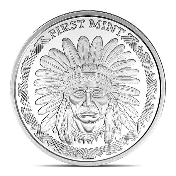 First Mint Indian / Buffalo Silver Round - 1 Troy Ounce, .999 Pure