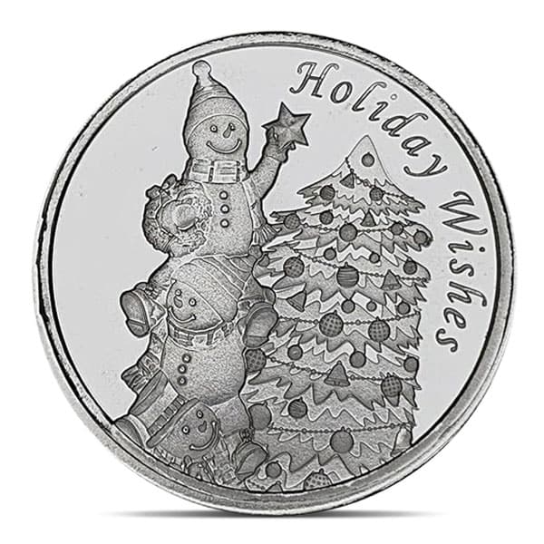 Holiday / Snowman Silver Round - 1 Troy Ounce, .999 Pure