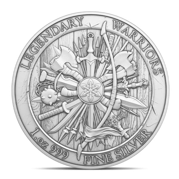 Legendary Warriors Eric Bloodaxe  - .999 Pure Silver Round, 1 Troy Oz