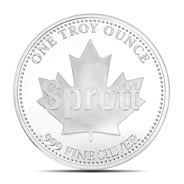 Sprott Silver Round - 1 Troy Ounce, .999 Pure