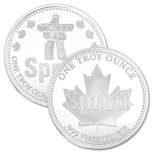 Sprott Silver Round - 1 Troy Ounce, .999 Pure