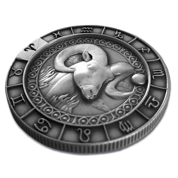 Aries the Ram 1 Oz Zodiac Silver Round - .999 Pure