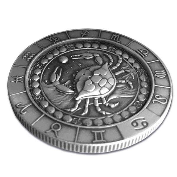 Cancer the Crab 1 Oz Zodiac Silver Round - .999 Pure