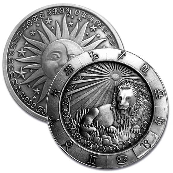 Leo the Lion 1 Oz Zodiac Silver Round - .999 Pure