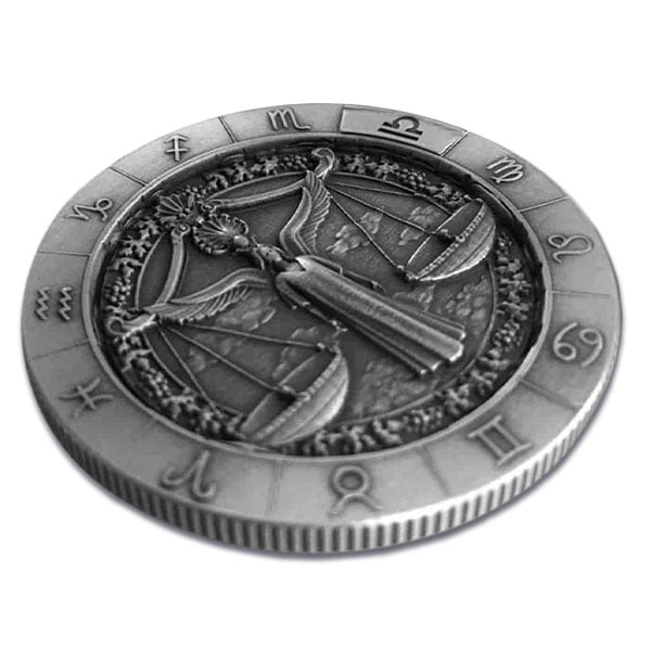 Libra the Scales 1 Oz Zodiac Silver Round - .999 Pure