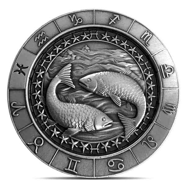 Pisces the Fish 1 Oz Zodiac Silver Round - .999 Pure