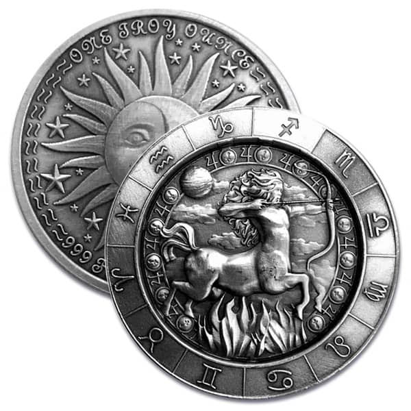 Sagittarius the Archer 1 Oz Zodiac Silver Round - .999 Pure