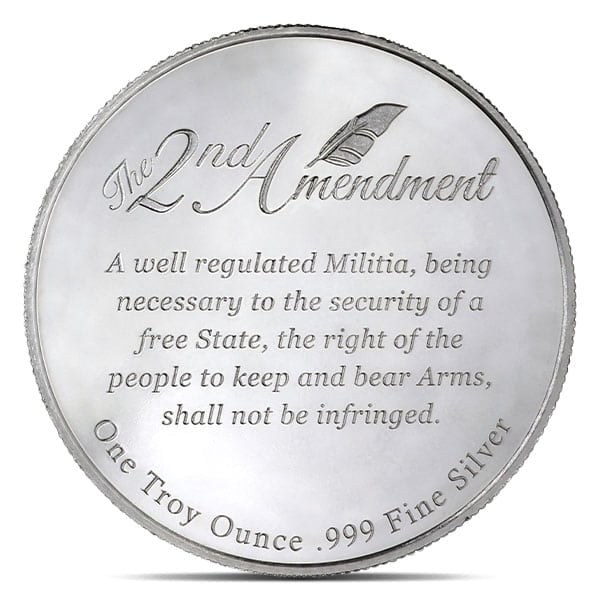 2nd Amendment / Patriot Silver Round - 1 Troy Ounce, .999 Pure