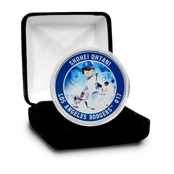 Shohei Ohtani 1 Oz Colorized MLB Silver Round in Capsule w/ Box
