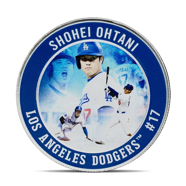 Shohei Ohtani 1 Oz Colorized MLB Silver Round in Capsule w/ Box