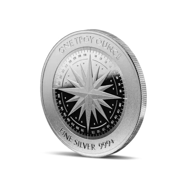Compass Rose / Asahi Silver Round - 1 Troy Ounce, .999 Pure