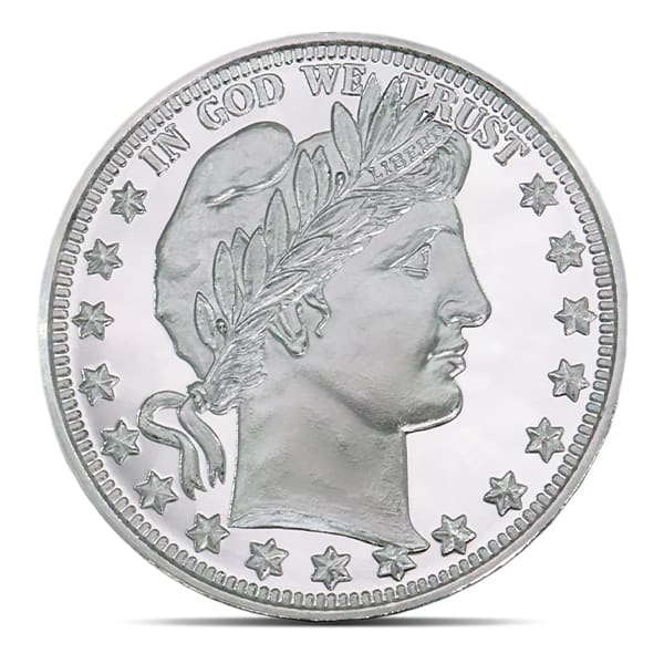 Barber Silver Round - 1 Troy Ounce, .999 Pure