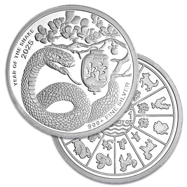 First Mint Lunar Snake Round - .999 Pure Silver, 1 Troy Oz