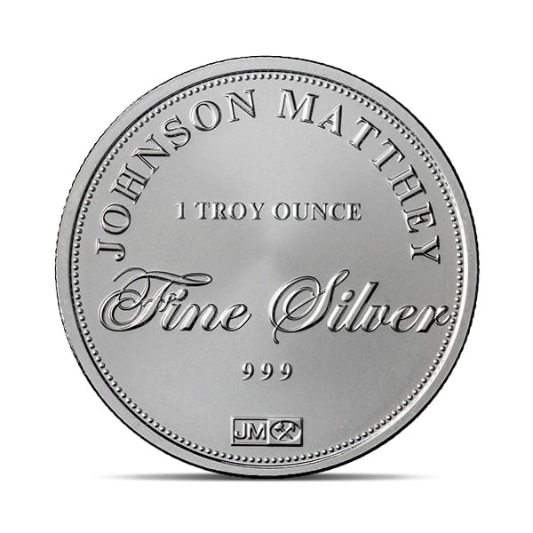 Johnson Matthey Silver Round - 1 Troy Ounce, .999 Pure