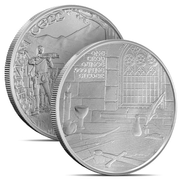 Medieval Legends William Tell Silver Round - 1 Troy Ounce, .999 Pure