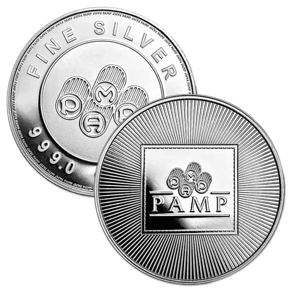 PAMP Suisse Silver Round - 1 Troy Ounce, .999 Pure
