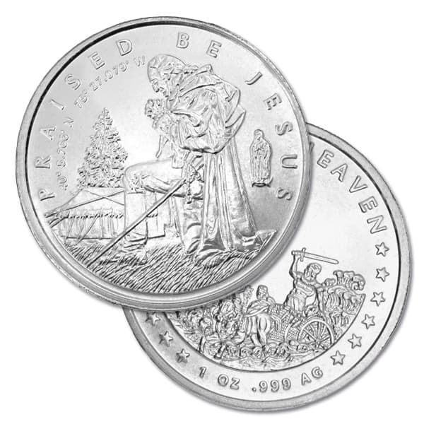 Praised Be Jesus Round - .999 Pure Silver, 1 Troy Oz