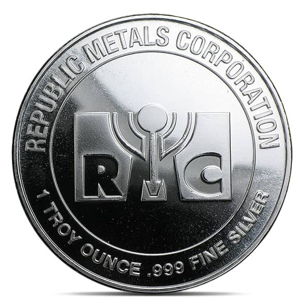 Republic Metals Corporation (RMC) Silver Round - 1 Troy Ounce, .999 Pure