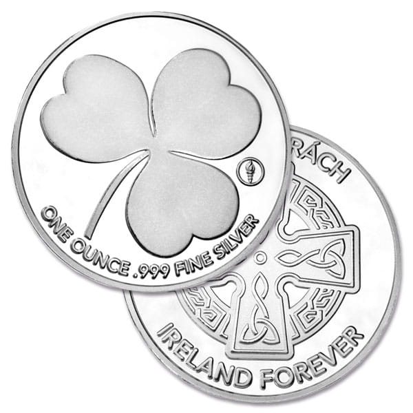 Irish Shamrock 1 Oz Silver Round