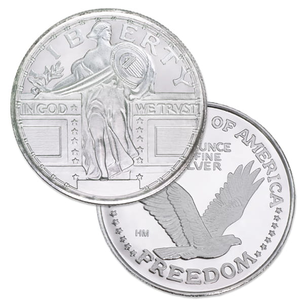 Standing Liberty Silver Round - 1 Troy Ounce, .999 Pure
