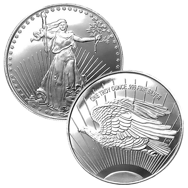 St. Gaudens Silver Round - 1 Troy Ounce, .999 Pure