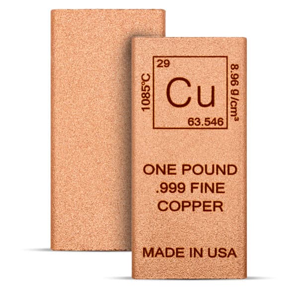 Copper BAR - Element Design, 1 POUND, .999 Pure Copper