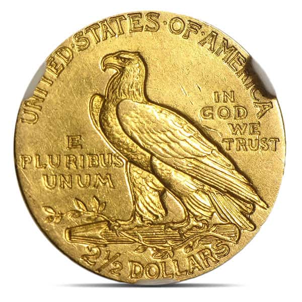 MS61 Graded $2.50 Indian Head U.S. Gold Coin (PCGS / NGC) - Random Dates