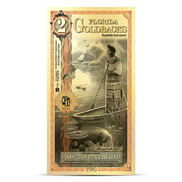 Florida Goldback State Bundle - One .9999 Gold-Backed Bill of Each Denomination (1/2, 1, 2, 5, 10, 25, 50 and 100)