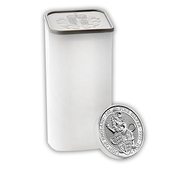 British Royal Mint Queen's Beast; Lion - 2 Oz Silver Coin .9999 Pure