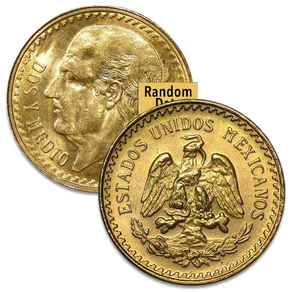 Mexican 2.5 Peso, .0603 Ounces Gold Content