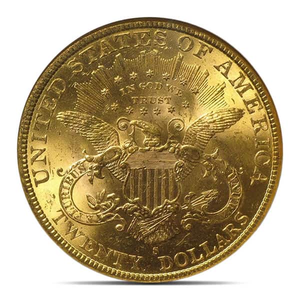 MS62 Graded $20 Liberty U.S. Gold Coin (PCGS / NGC) - Random Dates
