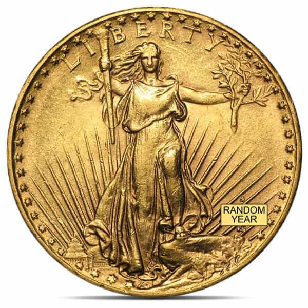 $20 St. Gaudens U.S. Gold, Almost Uncirculated (AU), 0.9675 Troy Ounce Gold Content