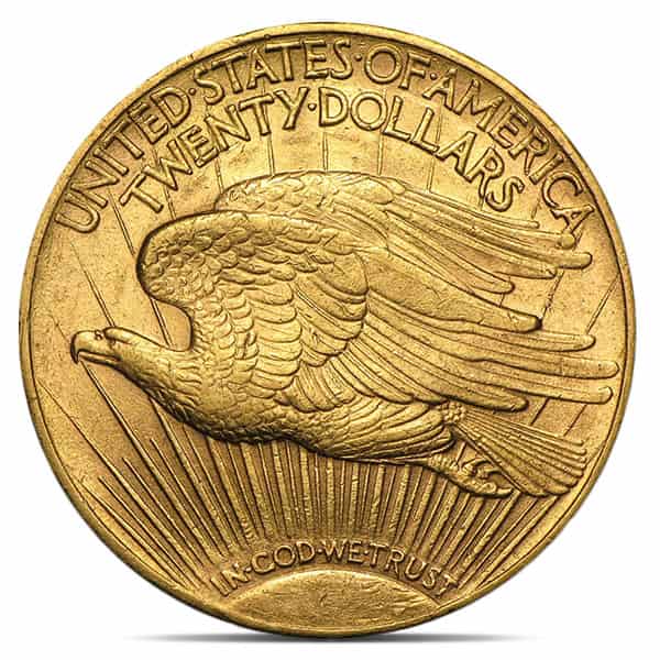 $20 St. Gaudens U.S. Gold, Almost Uncirculated (AU), 0.9675 Troy Ounce Gold Content