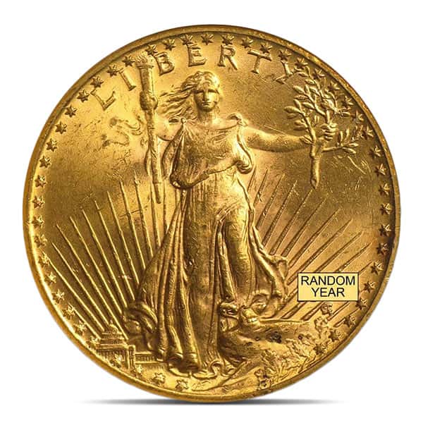 MS62 Graded St. Gaudens $20 U.S. Gold Coin (PCGS / NGC) - Random Dates