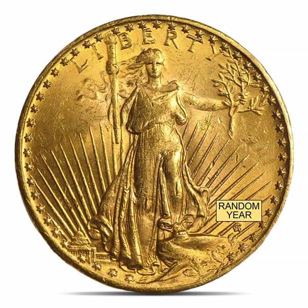 MS63 Graded St. Gaudens $20 U.S. Gold Coin (PCGS / NGC) - Random Dates
