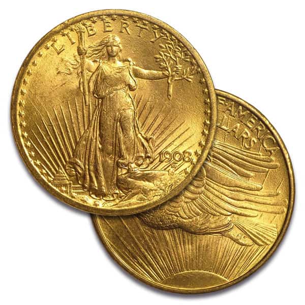 MS64 Graded St. Gaudens $20 U.S. Gold Coin (PCGS / NGC
