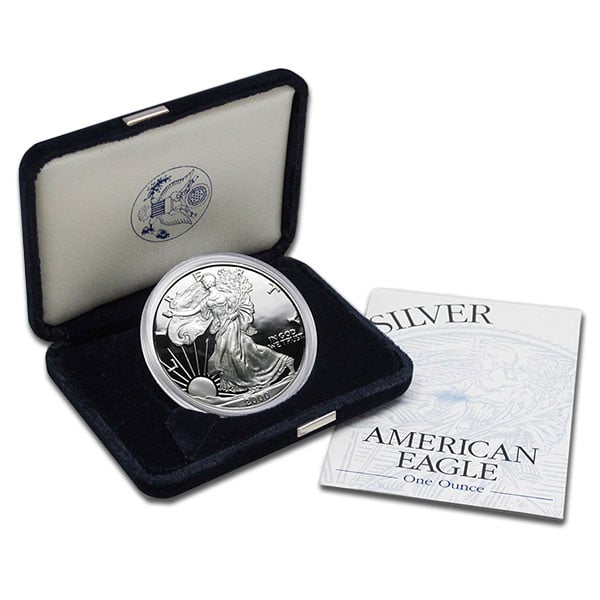 2000 Proof Silver American Eagle - 1 Troy Oz .999 Pure