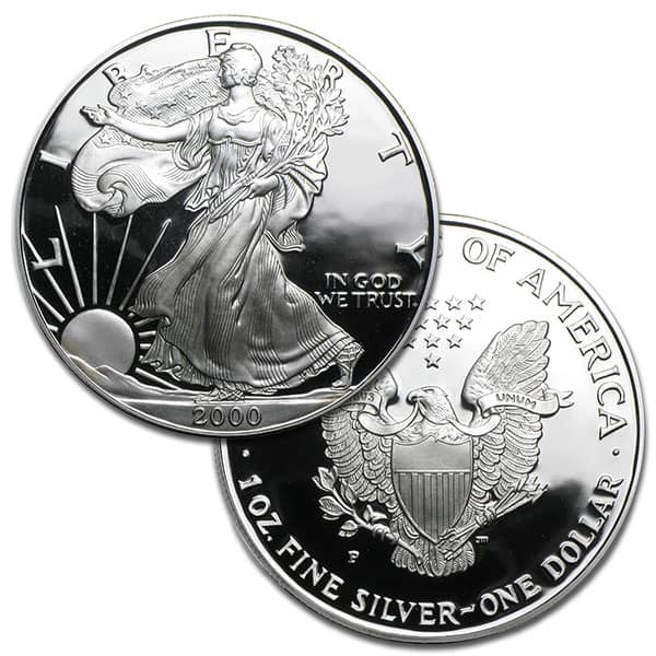 2000 Proof Silver American Eagle - 1 Troy Oz .999 Pure