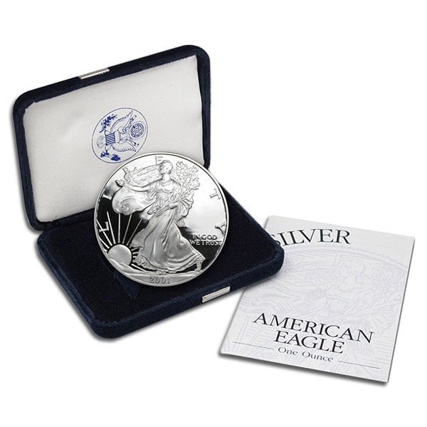 2001 Proof Silver American Eagle - 1 Troy Oz .999 Pure
