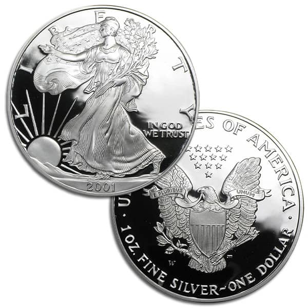 2001 Proof Silver American Eagle - 1 Troy Oz .999 Pure