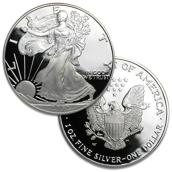 2002 Proof Silver American Eagle - 1 Troy Oz .999 Pure