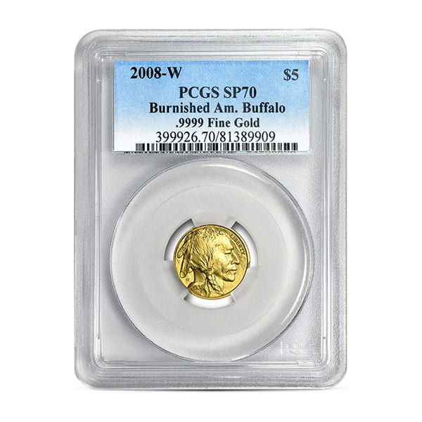 2008 MS70 Graded American Buffalo - 1/10 Troy Ounce .9999 Pure Gold (PCGS / NGC)